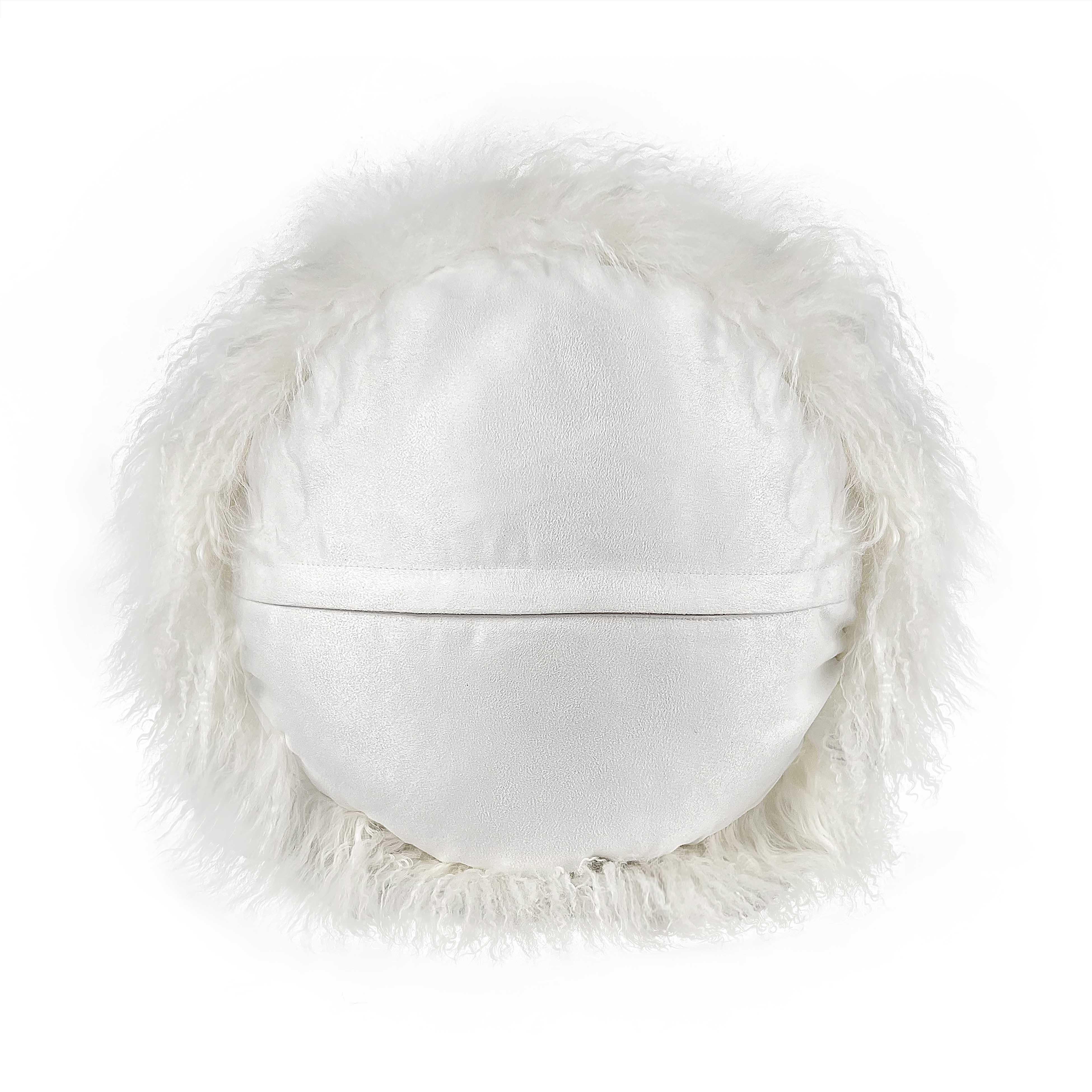 New Zealand White Sheepskin 16 Inch Round Pillow