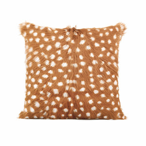 Amber 18 Inch Genuine Goatskin Square Pillow