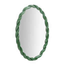 Agnes Forest Green Glossy Oval Mirror