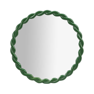 Agnes Forest Green Glossy Round Mirror
