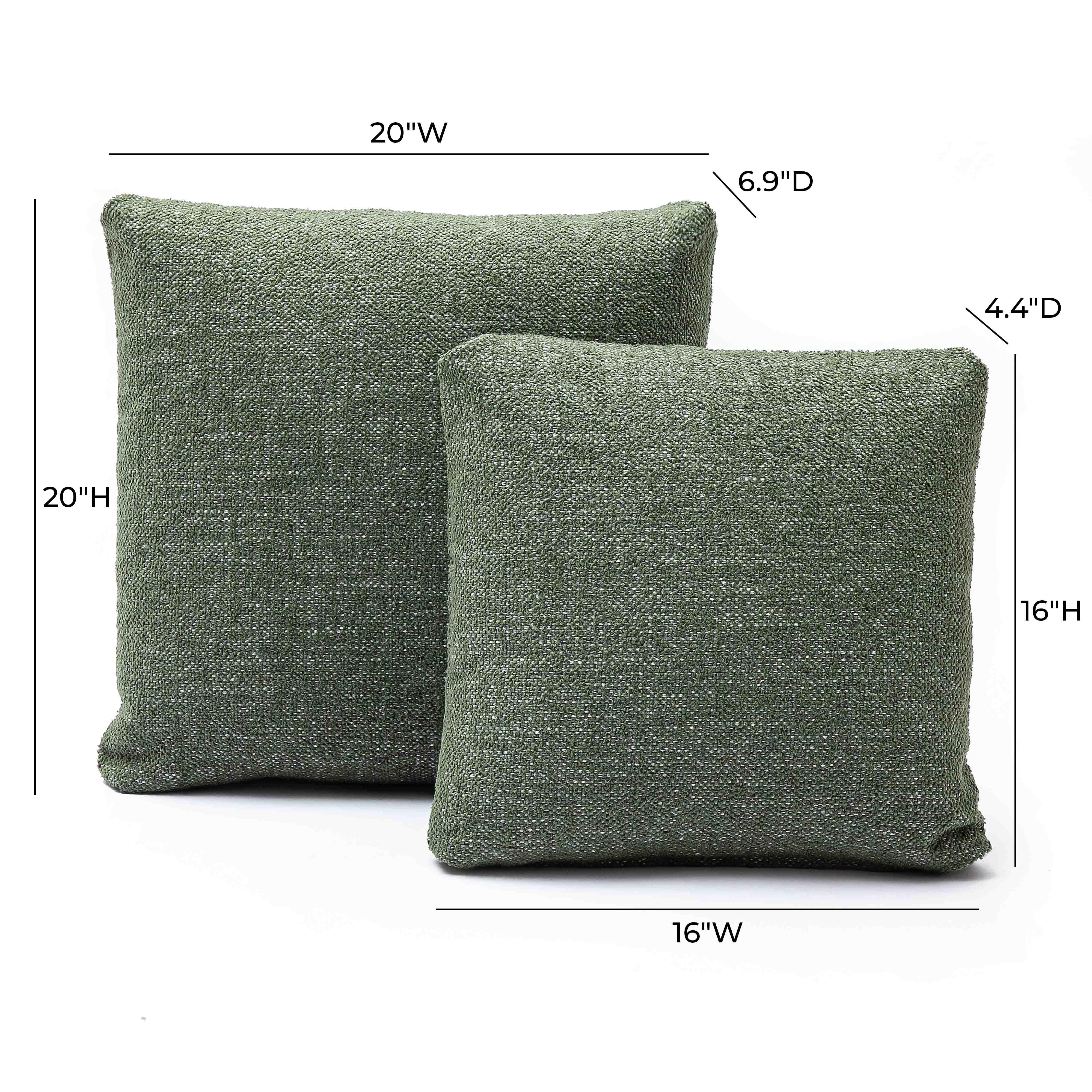 Malolo Green Basketweave 20 inch Square Vegan-Down Pillow