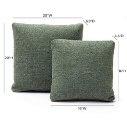 Malolo Green Basketweave 16 inch Square Vegan-Down Pillow
