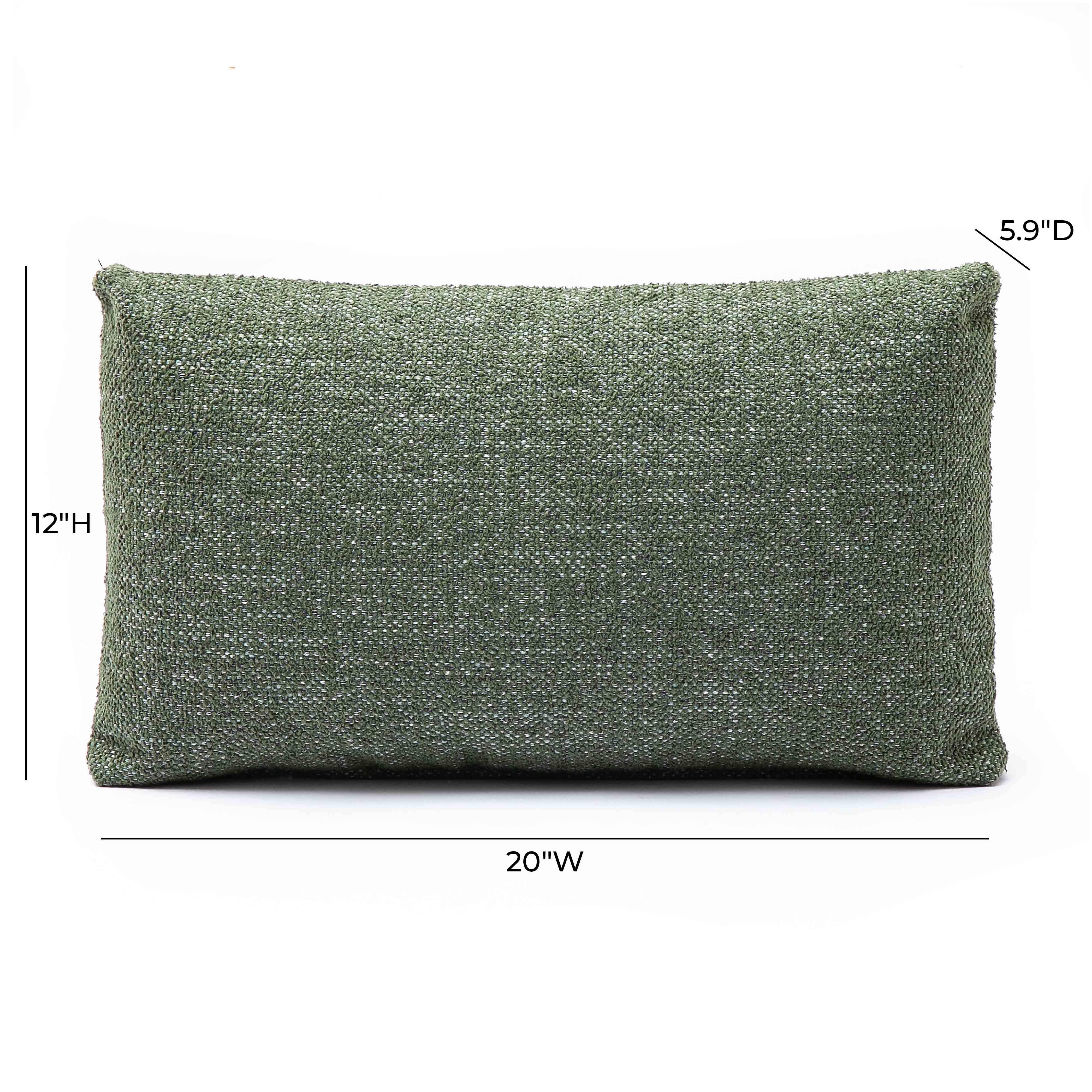 Malolo Green Basketweave 20 x 12 inch Rectangular Vegan-Down Pillow