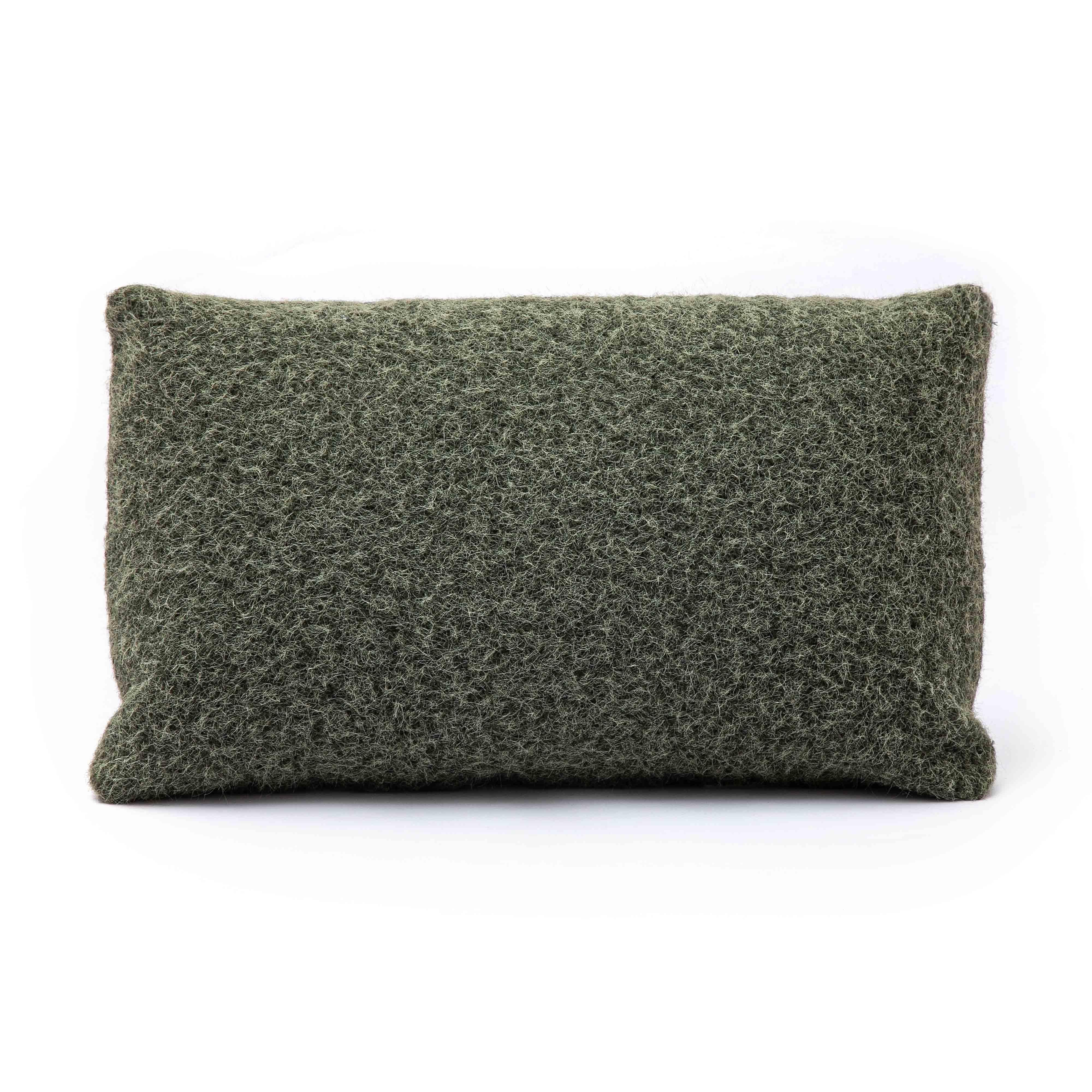 Malolo Green Long Mohair 20 x12 inch Rectangular Vegan-Down Pillow - COVER