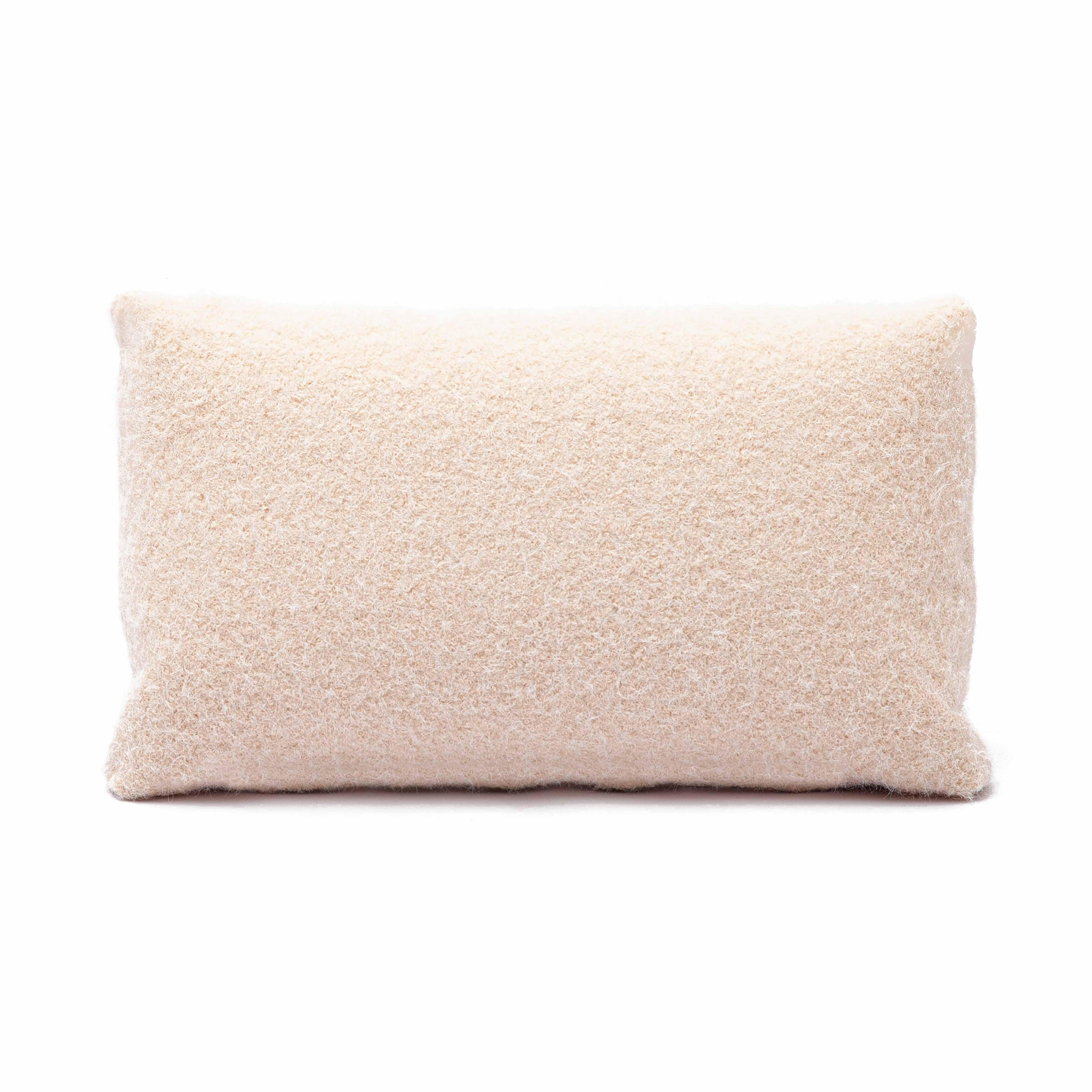 Malolo Rose-Tan Long Mohair 20”x12" Rectangular Vegan-Down Pillow - COVER