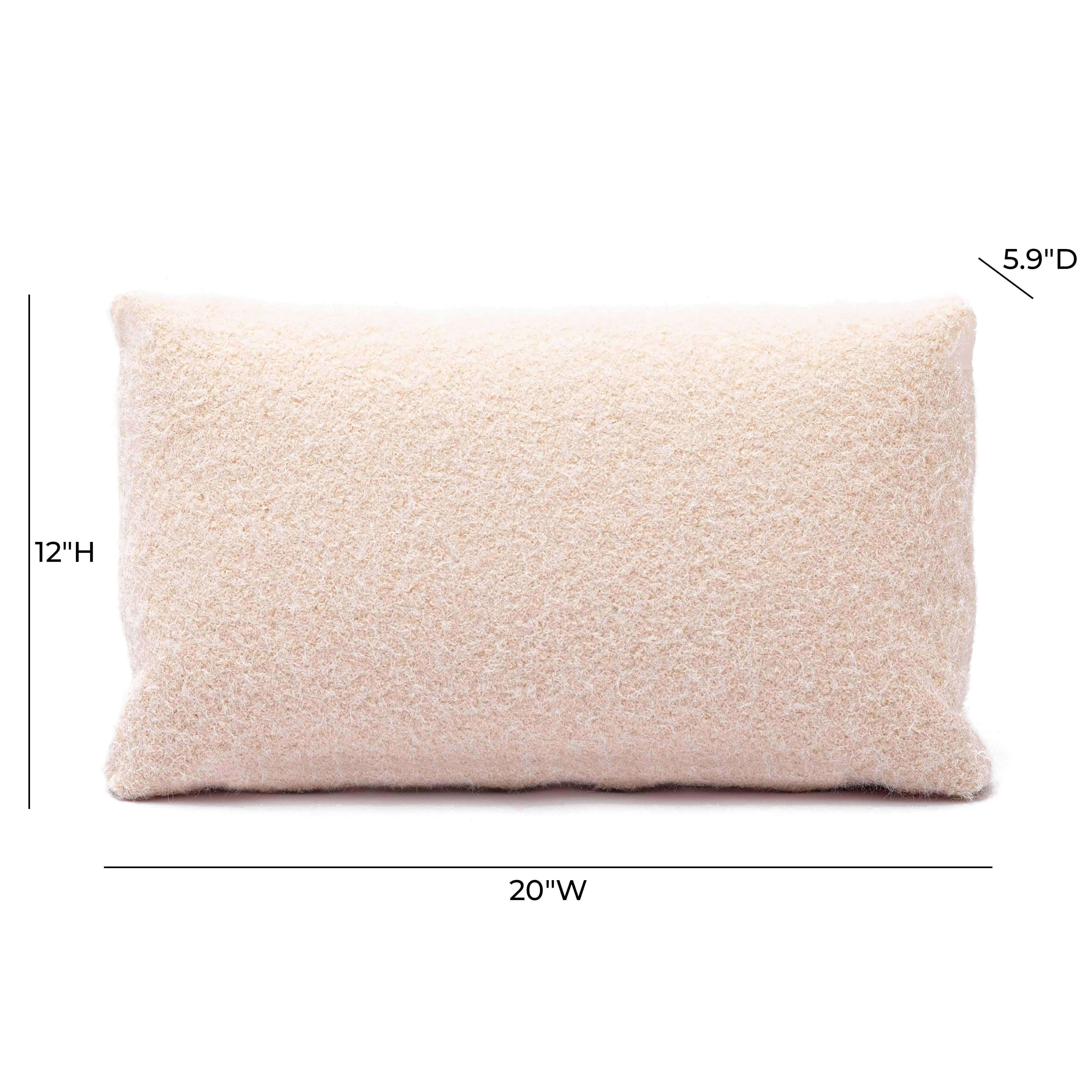Malolo Rose-Tan Long Mohair 20 x 12 inch Rectangular Vegan-Down Pillow