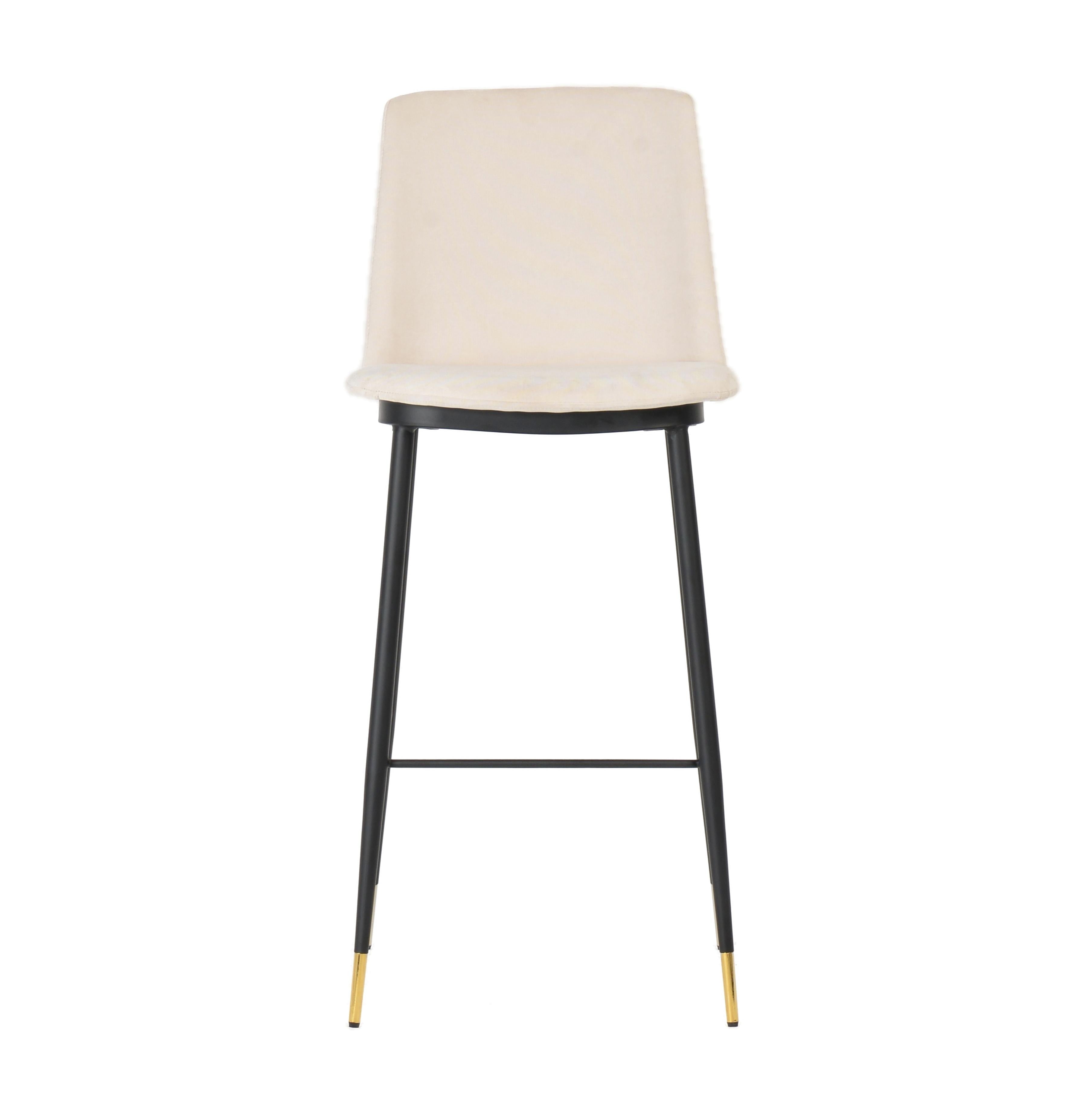 Evora Cream Velvet Counter Stool (Set of 2)