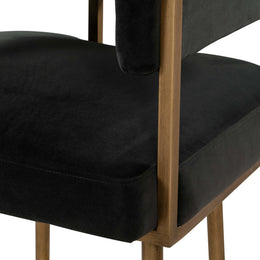 Astrid Grey Velvet Counter Stool - UK