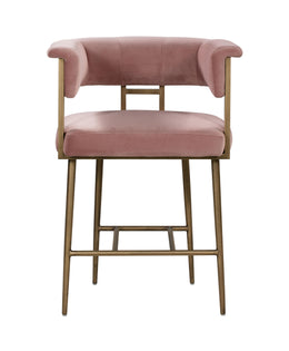Astrid Blush Velvet Counter Stool