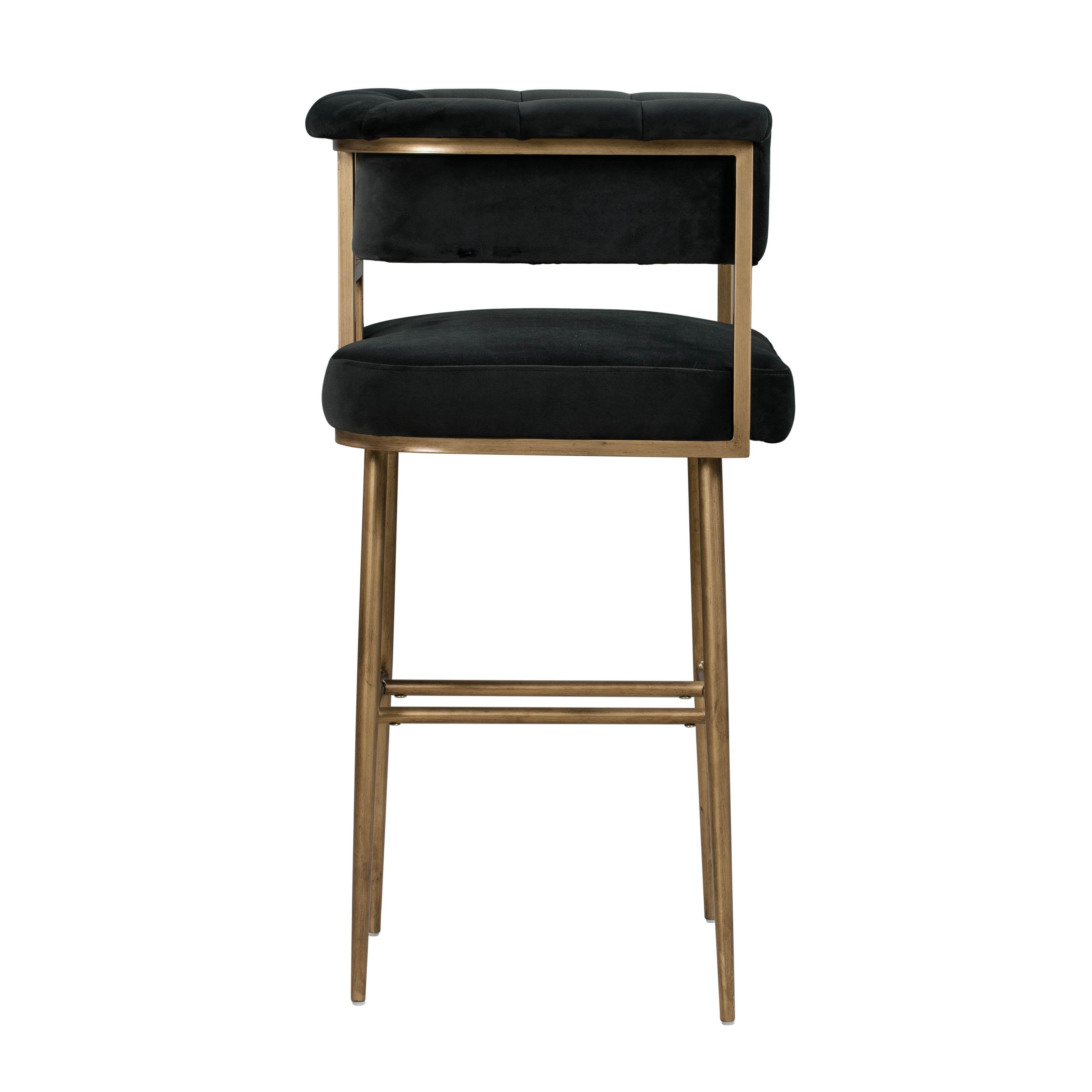 Astrid Grey Velvet Bar Stool - UK