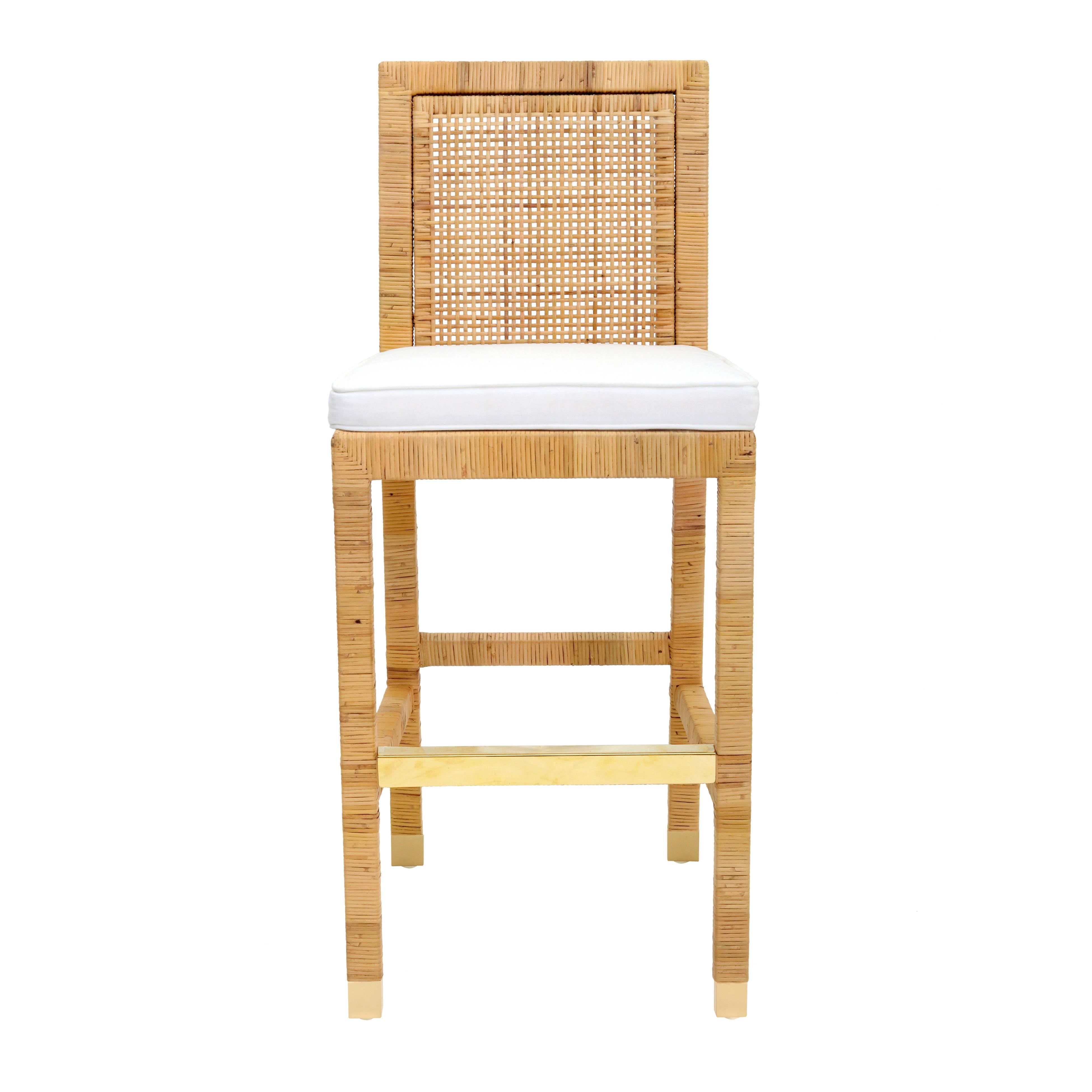 Amara Rattan Performance Fabric Bar Stool