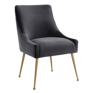 Beatrix Grey Velvet Side Chair - UK