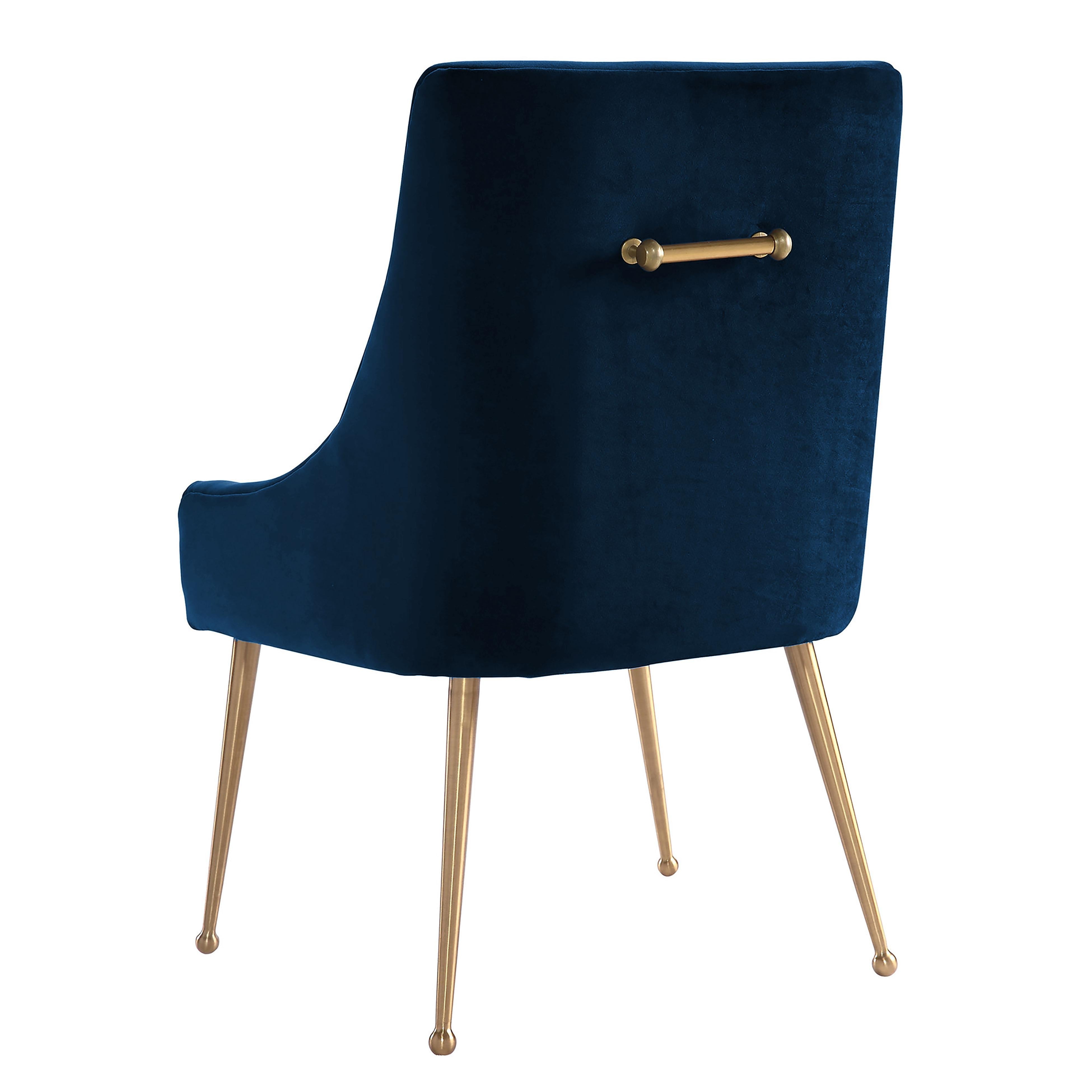 Beatrix Navy Velvet Side Chair - UK