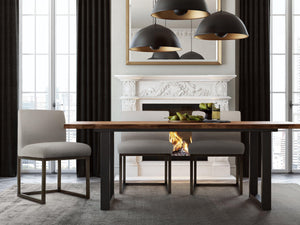 Haute Beige Linen Chair in Brass - UK
