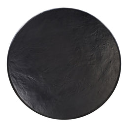 Elika Black Faux Plaster Round Dining Table - UK