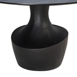 Gevra Black Acacia & Faux Plaster Dining Table - UK