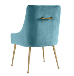 Beatrix Sea Blue Velvet Side Chair - UK