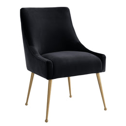 Beatrix Black Velvet Side Chair - UK