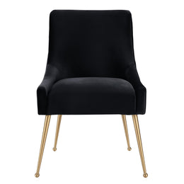 Beatrix Black Velvet Side Chair - UK