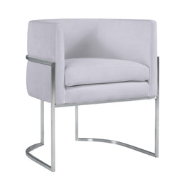 Giselle Grey Velvet Dining Chair with Silver Leg - UK