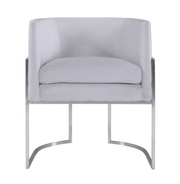 Giselle Grey Velvet Dining Chair with Silver Leg - UK