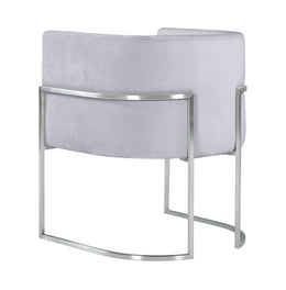 Giselle Grey Velvet Dining Chair with Silver Leg - UK