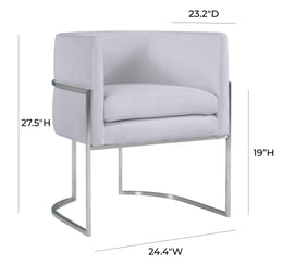 Giselle Grey Velvet Dining Chair with Silver Leg - UK