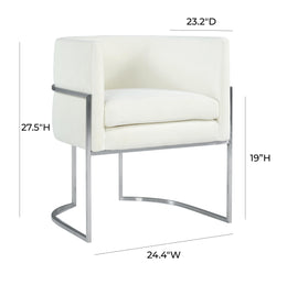 Giselle Cream Velvet Dining Chair Silver Leg - UK