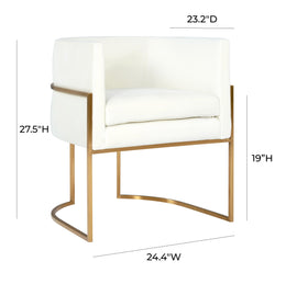 Giselle Cream Velvet Dining Chair Gold Leg