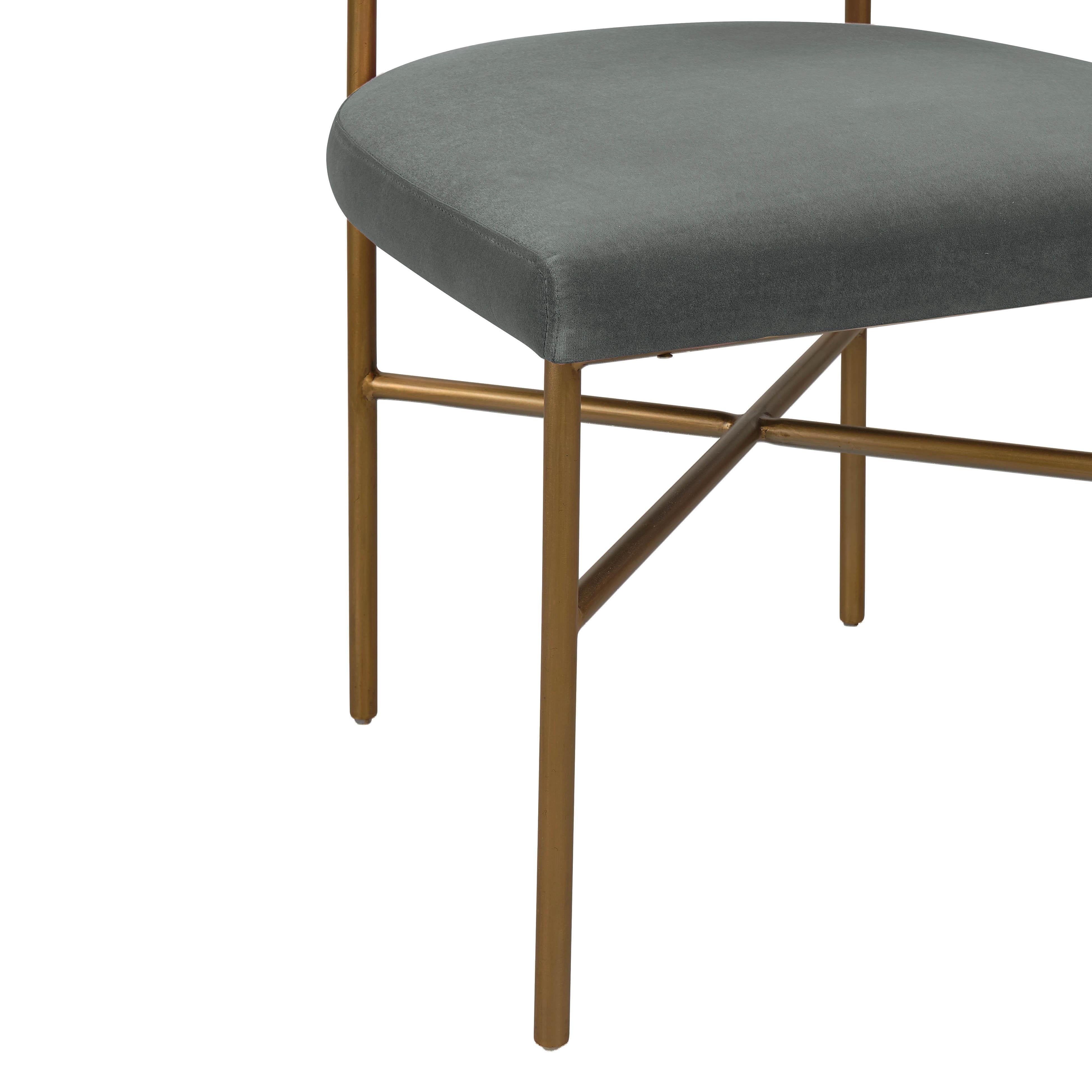 Kim Velvet Chair in Grey