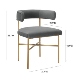 Kim Velvet Chair in Grey