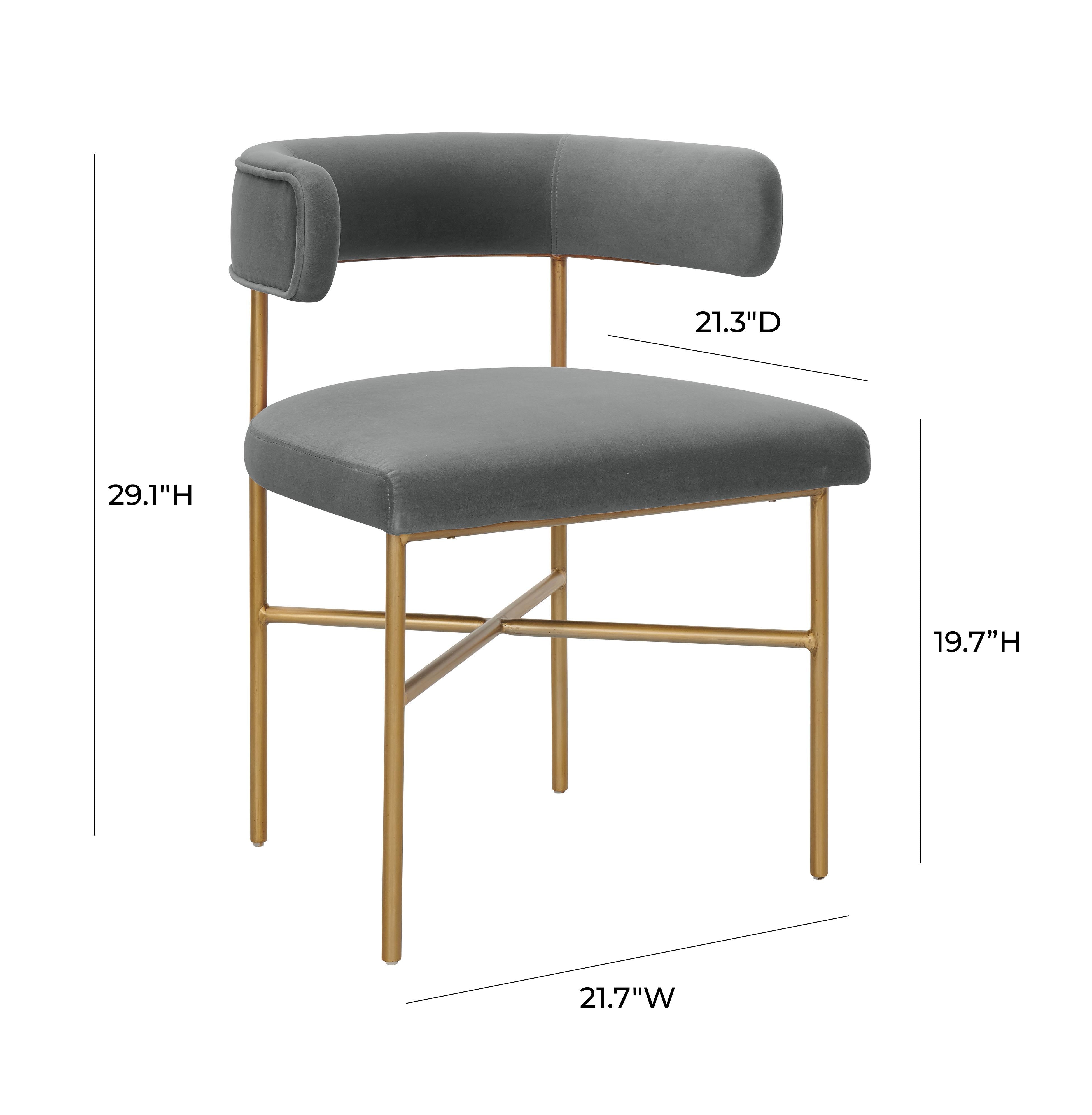 Kim Velvet Chair in Grey