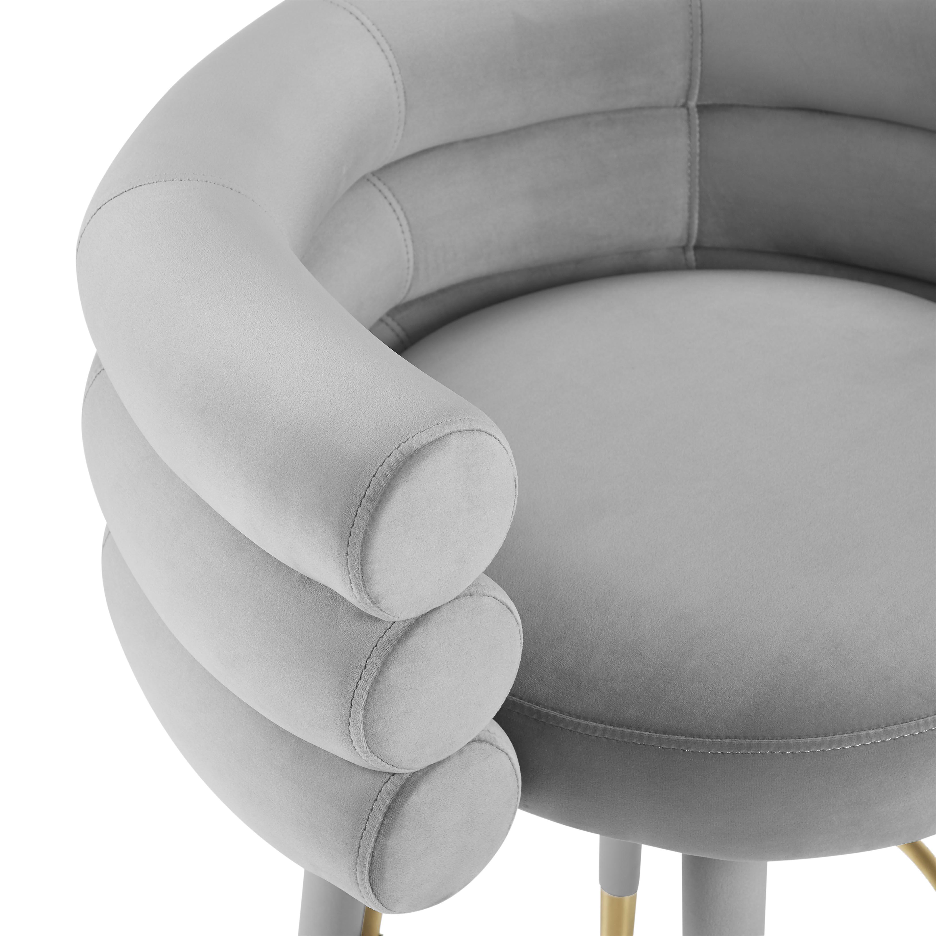 Betty Grey Velvet Counter Stool - UK