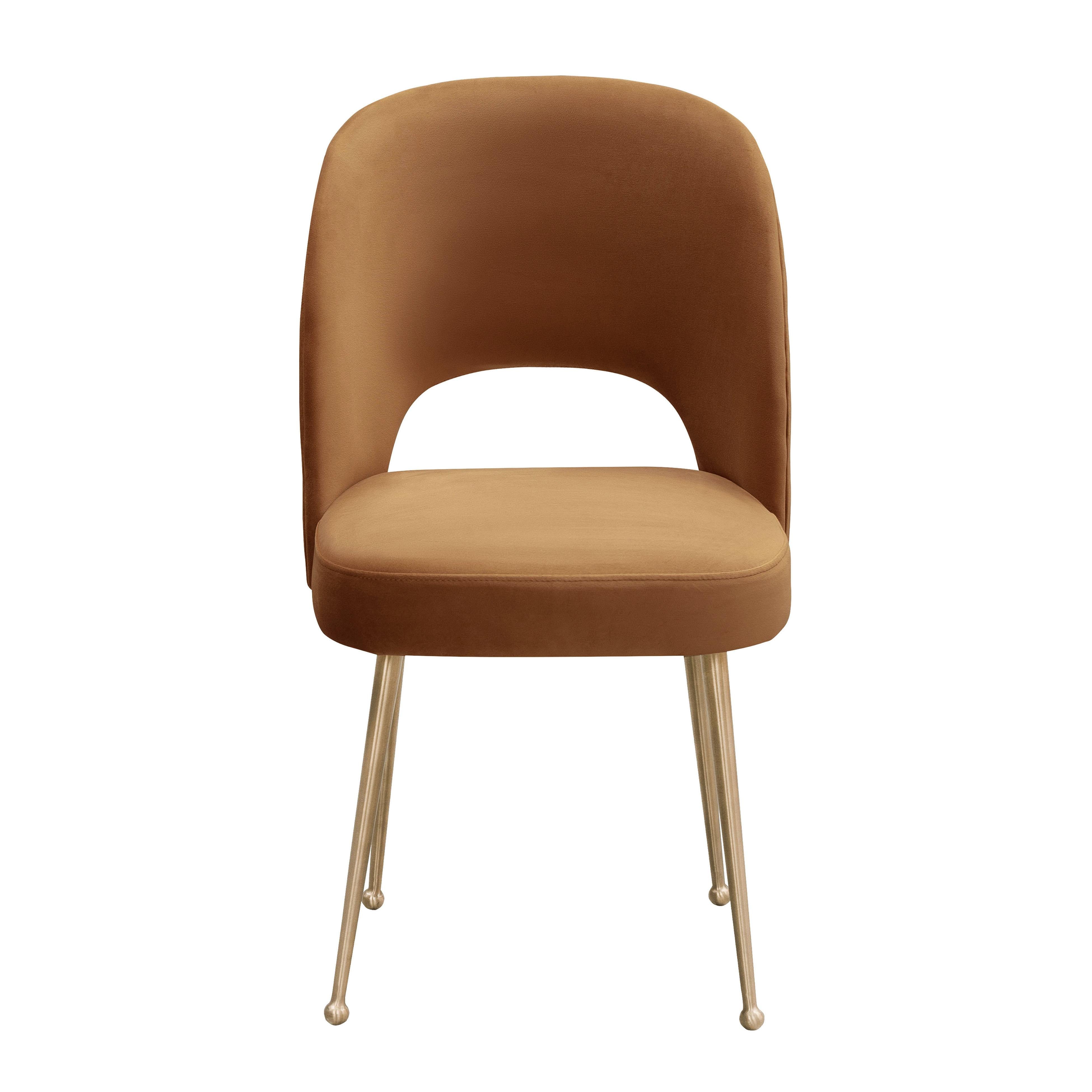 Swell Cognac Velvet Chair - UK