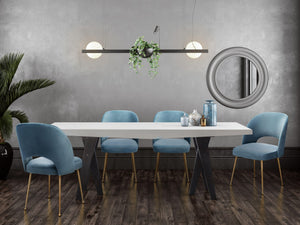 Swell Sea Blue Velvet Chair - UK