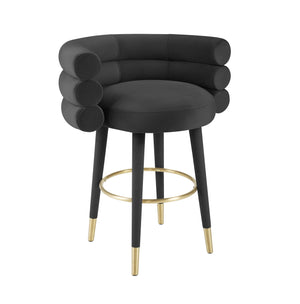 Betty Black Velvet Counter Stool - UK