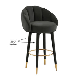 Myla Black Swivel Bar Stool
