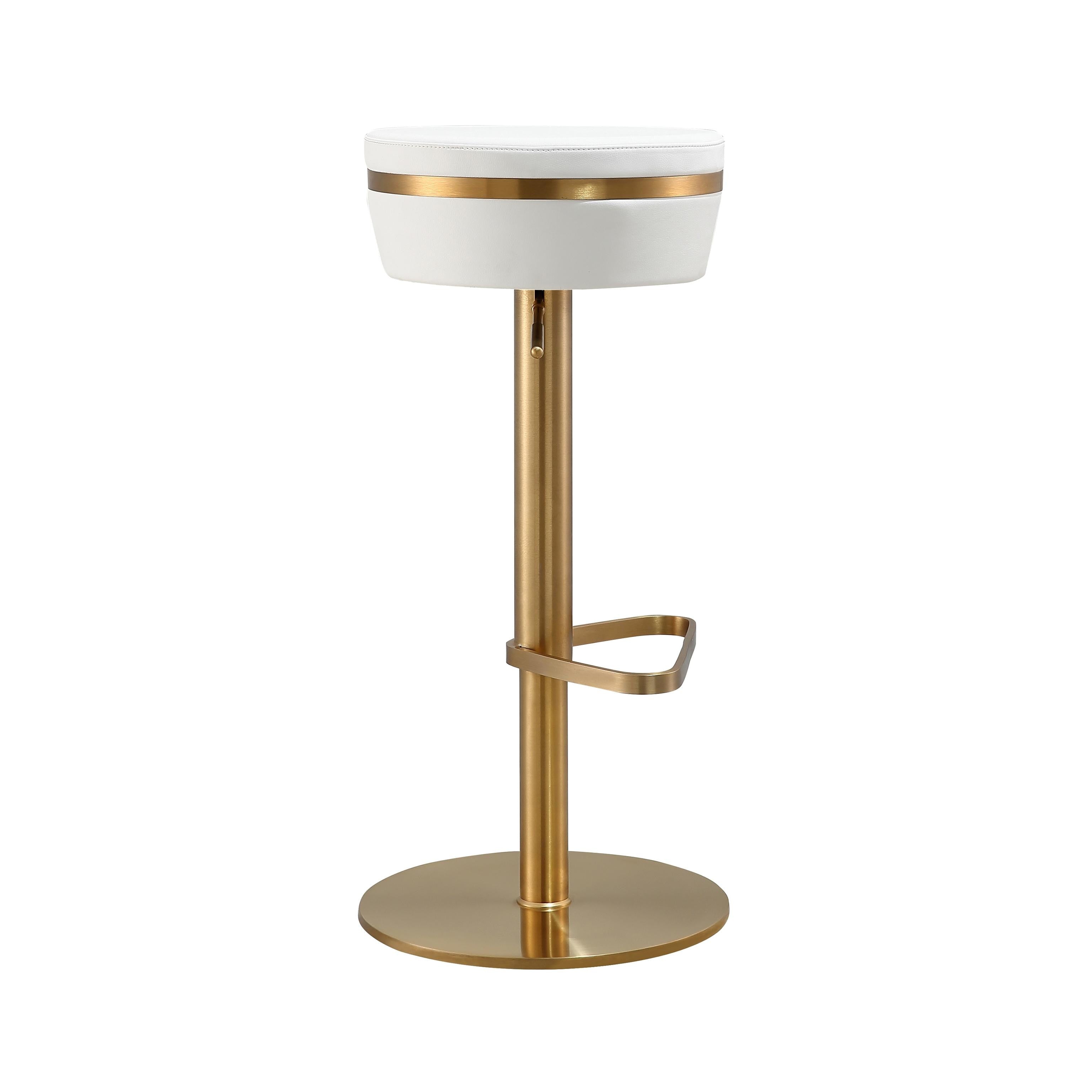 Astro White and Gold Adjustable Stool - UK