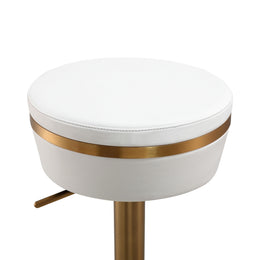 Astro White and Gold Adjustable Stool - UK