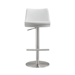 Reagan White and Silver Adjustable Stool - UK