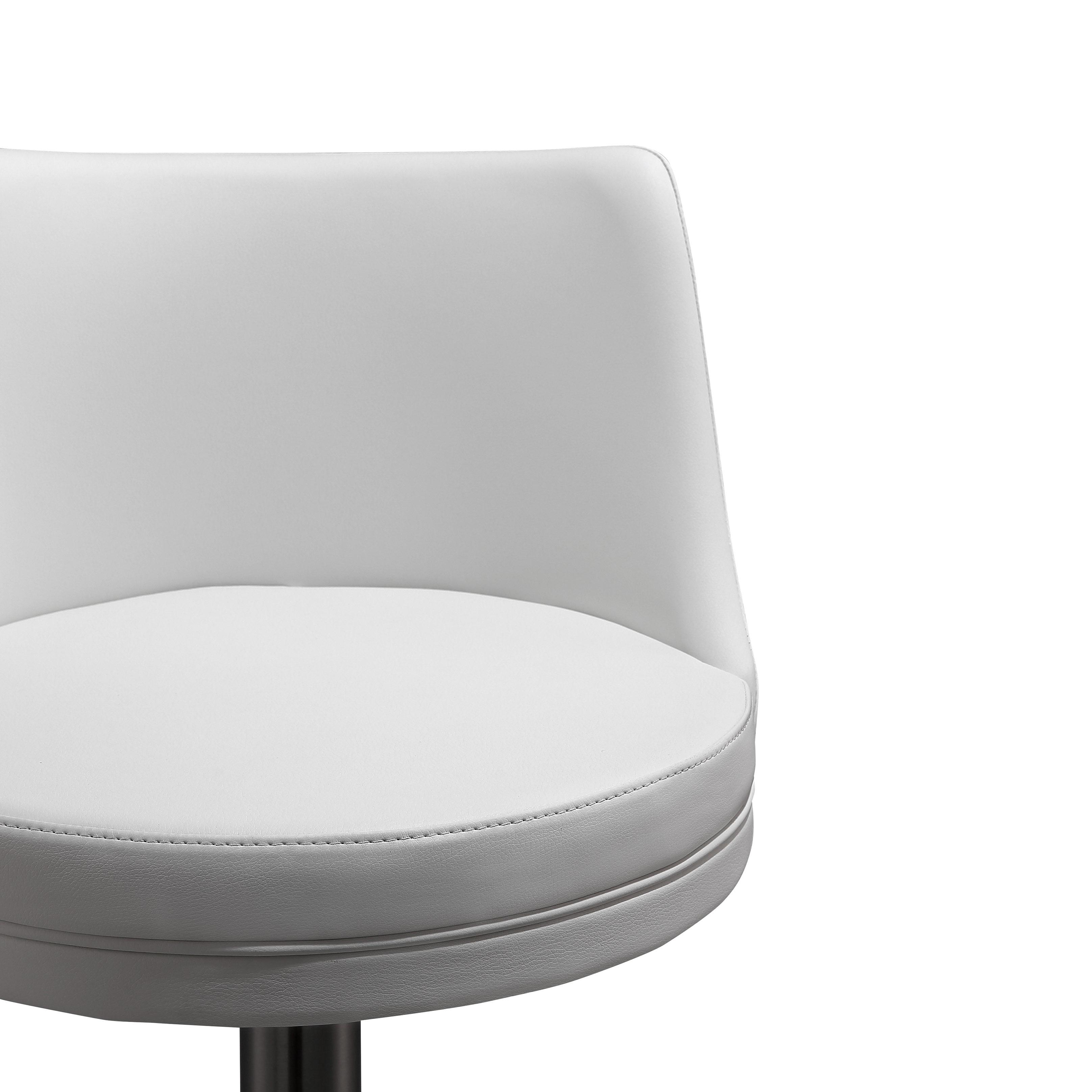 Reagan White and Silver Adjustable Stool - UK
