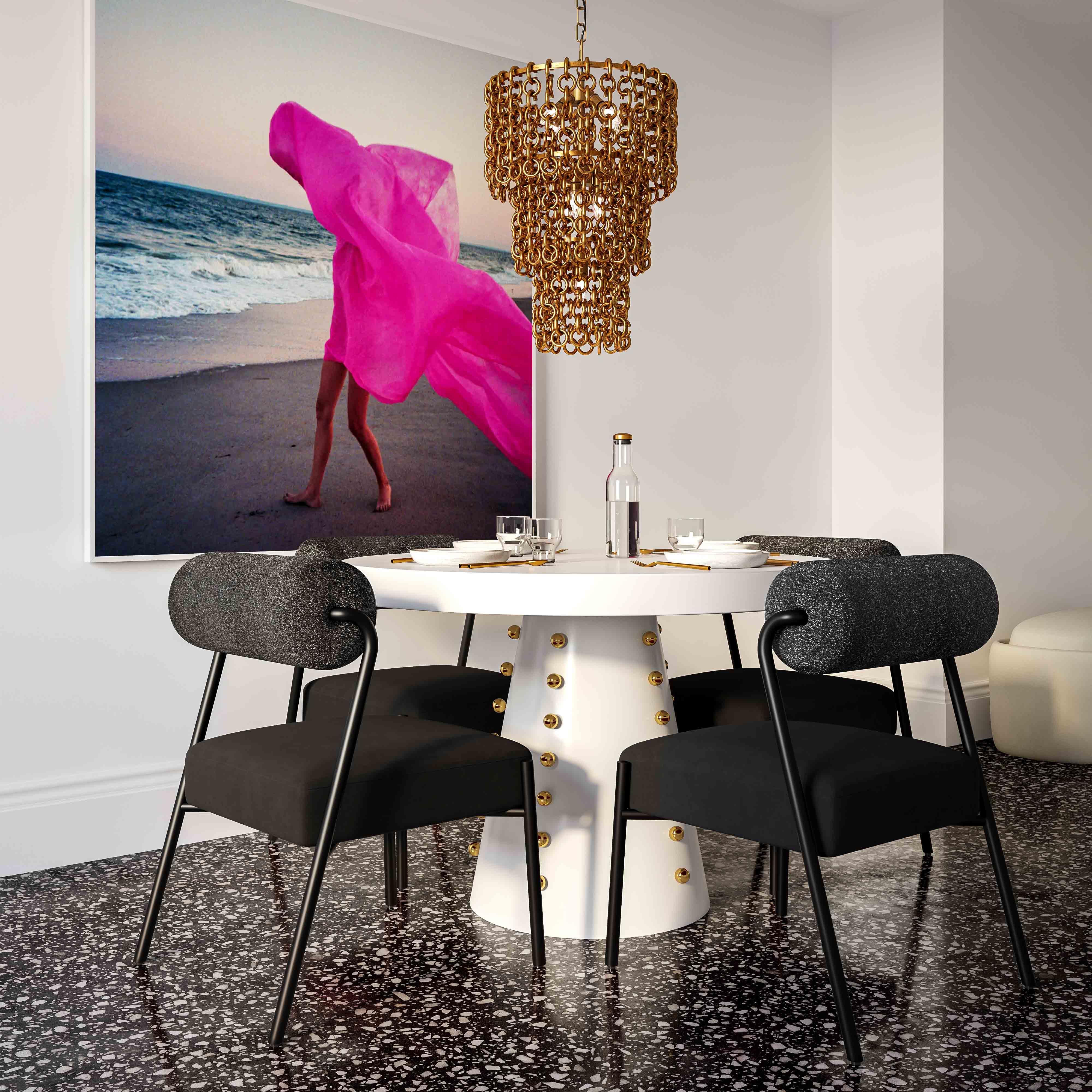 Jolene Black Velvet Dining Chair - Set of 2 - UK