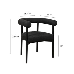 Spara Black Boucle Dining Chair - UK