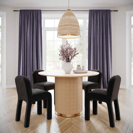 Georgia Midnight Black Chenille Dining Chair - UK