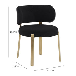 Margaret Black Boucle Dining Chair - UK