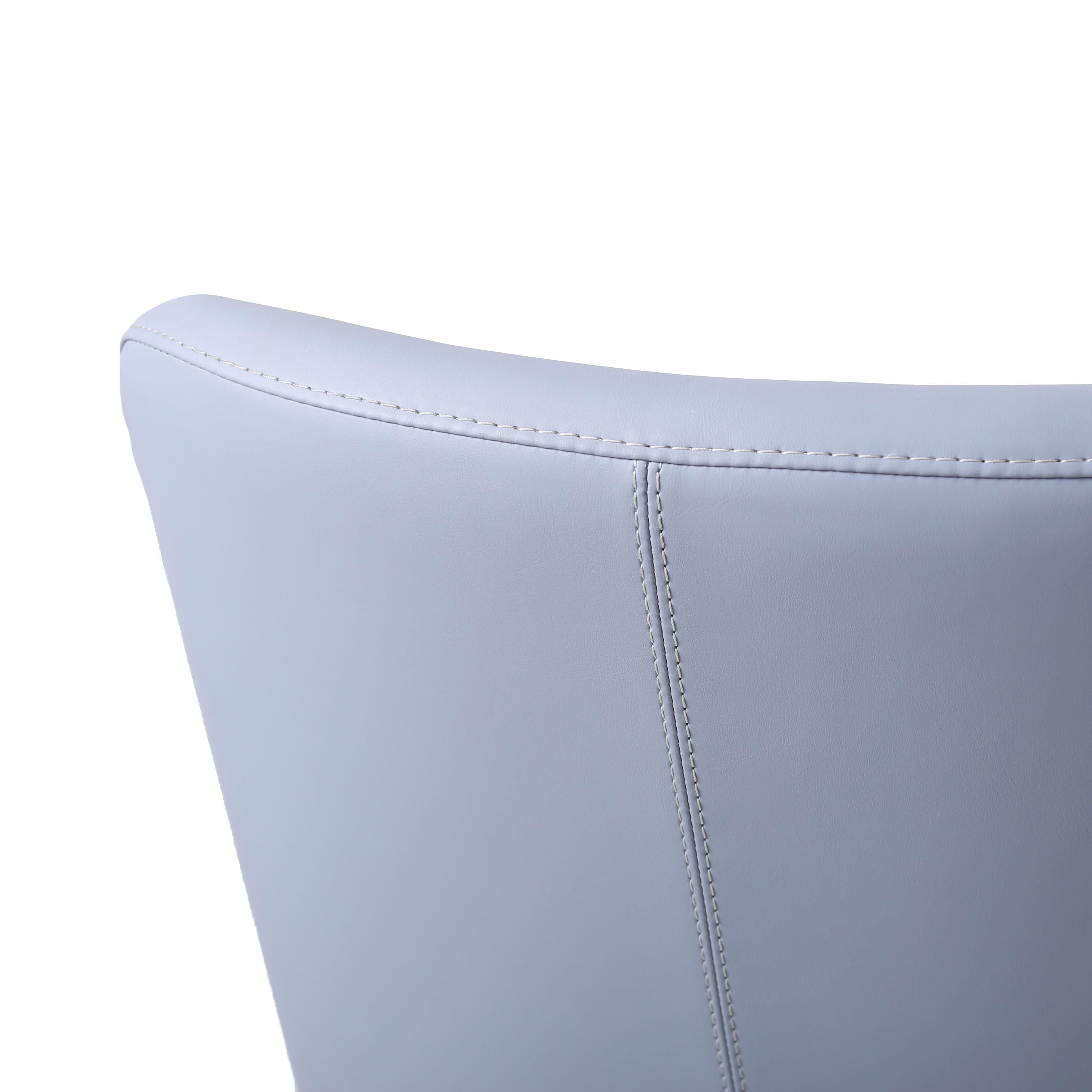 Maven Lavender Mist Performance Vegan Leather and Rose Gold Adjustable Swivel Stool