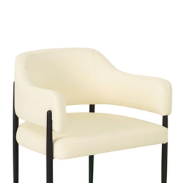 Sezanne Cream Vegan Leather Dining Chair