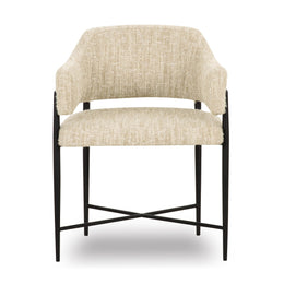 Sezanne Cream Textured Performance Boucle Dining Chair