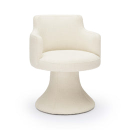 Jeffree Cream Performance Boucle Swivel Dining Chair