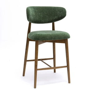 Zinea Forest Green Performance Textured Velvet Counter Stool